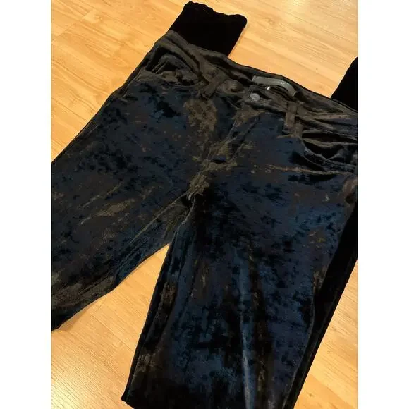JOE'S Black Velvet Leggings Size 28 Small Mid Rise - Picture 1 of 8